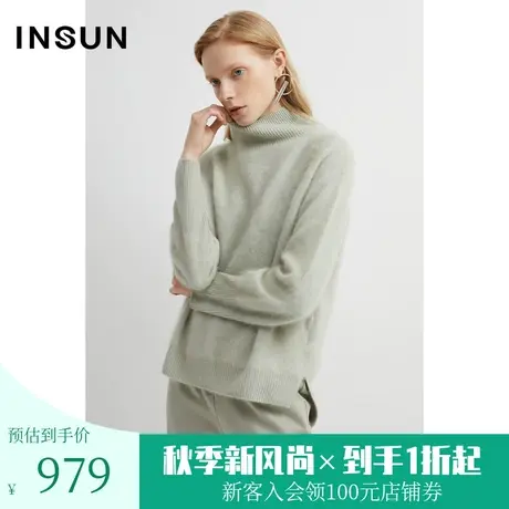 恩裳商场同款冬季时尚潮流袖口细节收口设计高领毛针织衫商品大图