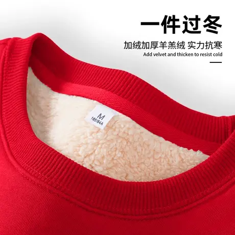 羊羔绒圆领卫衣女秋冬款2023新款加绒加厚外套本命年龙年衣服女装图片