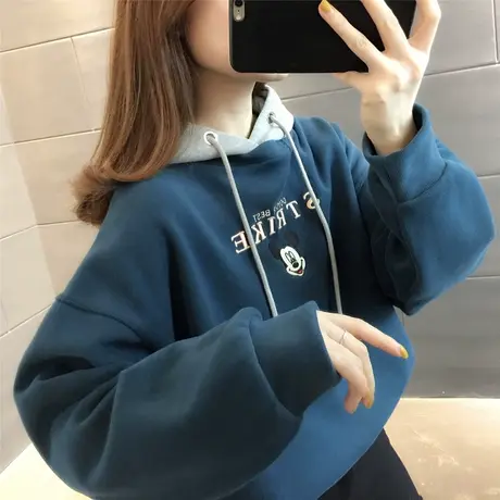 连帽卫衣女宽松2023年新款春秋时尚洋气减龄百搭休闲春装上衣短款图片