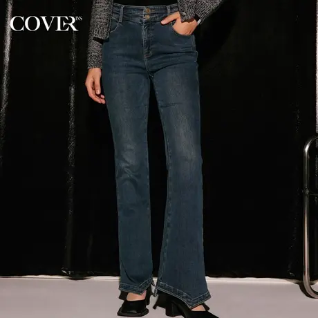 COVER冬季拼接吸湿抗菌牛仔裤商品大图