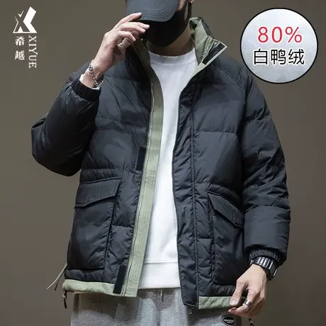 爆款2024新款羽绒服男美式大码青少年男款男士冬季款棉衣鸭绒外套商品大图