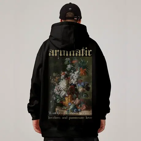 oversize帽衫胖子宽松加绒加肥加大连帽卫衣胖男生外套2024春秋季商品大图