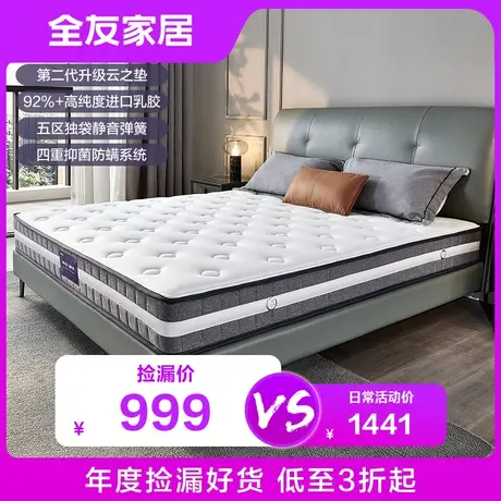 【品牌秒杀】全友家居双面两睡乳胶床垫独袋静音弹簧硬垫105320商品大图