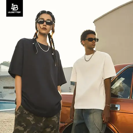 LiLbetter310g重磅美式街头t恤百搭男装高级感纯棉半截袖夏季短袖商品大图