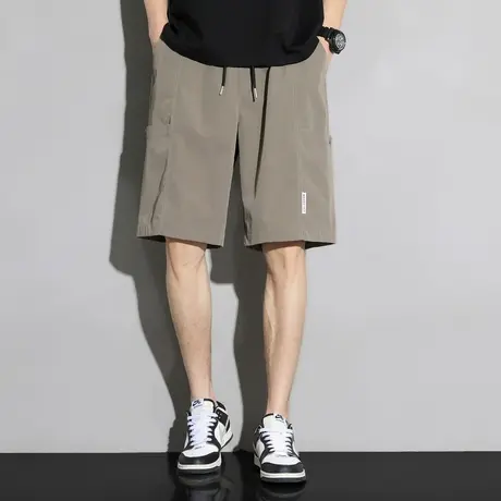唐狮夏季休闲短裤男直筒工装五分裤子运动潮流显瘦薄款中裤男卫裤图片