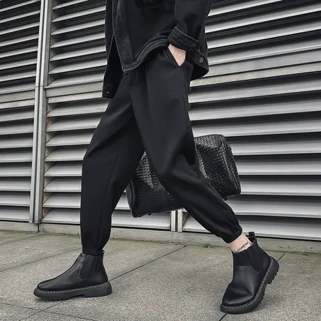 搭配马丁靴裤子男裤百搭束脚休闲裤秋冬季潮牌长裤炸街痞帅哈伦裤商品大图