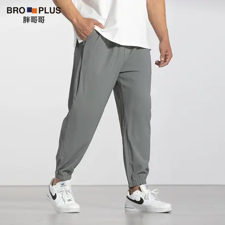 胖哥哥2023新款夏季薄款大码裤子男宽松加肥加大男士休闲九分裤子商品大图