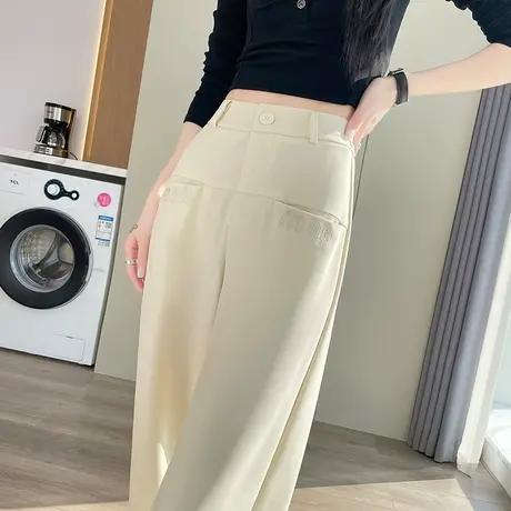 香蕉运动裤女宽松直筒春夏2024年新款高腰宽松显瘦美式休闲阔腿裤图片