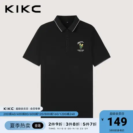 kikcpolo衫男2023春夏新款商场同款字母刺绣简约商务休闲t恤上衣图片