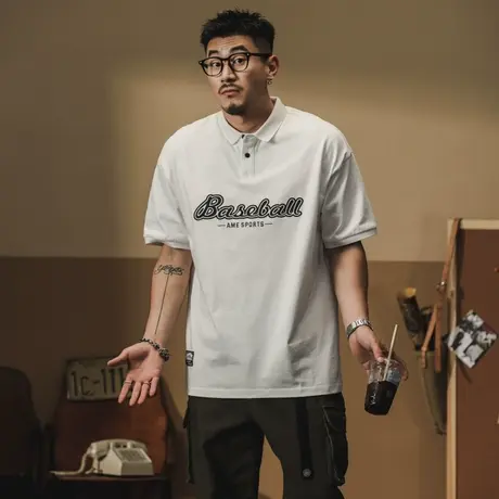 Modi Nick/摩帝尼克男士薄款POLO衫纯色宽松休闲男款百搭潮流简约图片