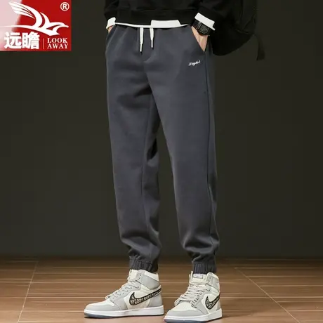 男士休闲卫裤春秋款宽松束脚2022新款秋季抽绳弹力潮牌运动长裤子商品大图