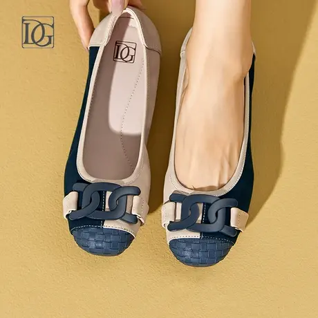 【羊皮】真皮单鞋女平底鞋秋季2023新款舒适软底妈妈鞋中老年皮鞋商品大图