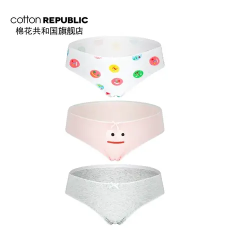 Cotton Republic/棉花共和国女士三角内裤棉质基础印花少女裤图片