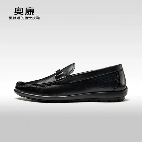 奥康男鞋2024秋季新款低帮商务休闲鞋男真皮软底皮鞋乐福鞋图片