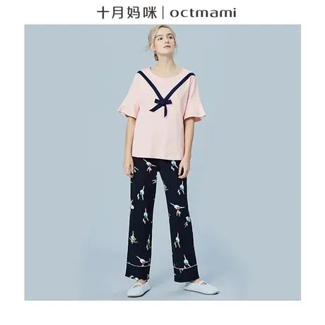十月妈咪2024新款春夏薄款月子服孕妇睡衣孕妇产后哺乳家居服套装图片