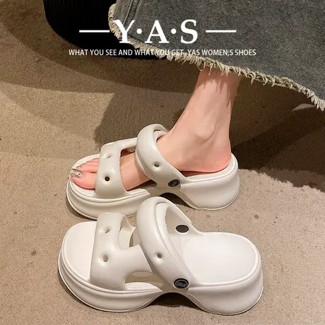 5.0eva厚底增高踩屎感洞洞两穿凉鞋女夏季外穿家居室内户外不臭脚商品大图