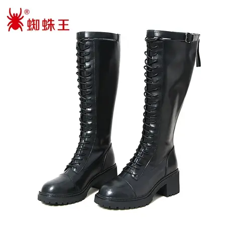 蜘蛛王断码清仓正品骑士靴女2022冬商场新款高筒长靴子女加绒软底图片