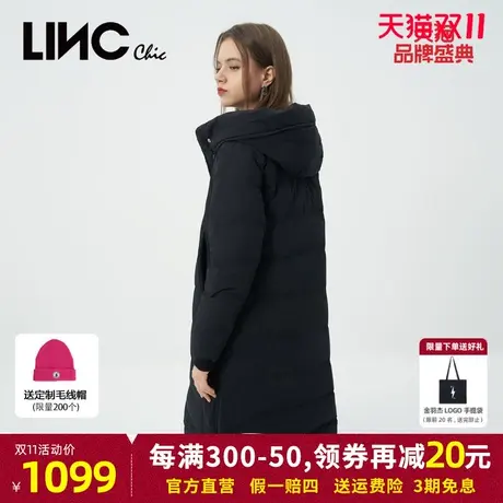 商场同款LINC金羽杰2023年冬季新款反季专柜断码长款女款羽绒服女商品大图