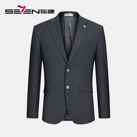 【商场同款】柒牌休闲西装套装男2023春季新款绅士平驳领结婚礼服图片