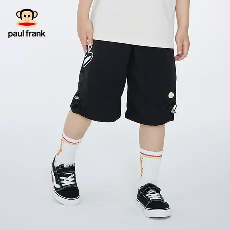 大嘴猴儿童工装短裤帅气2023夏新款中裤黑色百搭休闲裤男童五分裤商品大图