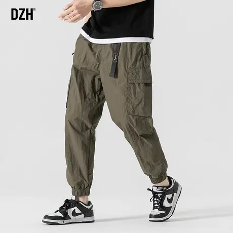 男士军绿色速干工装裤男夏季薄款宽松运动裤2023新款束脚裤子百搭商品大图