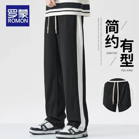 罗蒙2025新款春季休闲裤男宽松直筒男士阔腿裤学生运动长裤子卫裤商品大图