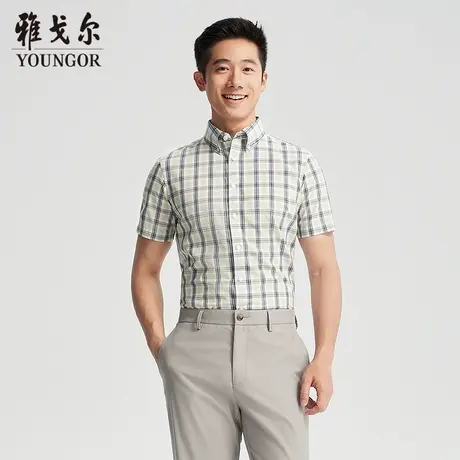 【商场同款】雅戈尔男士短袖衬衫夏季新款官方商务休闲短袖衬衫男商品大图