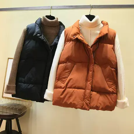 棉马甲女秋加厚冬新款2023韩版无袖背心坎肩保暖休闲学生上衣外套商品大图