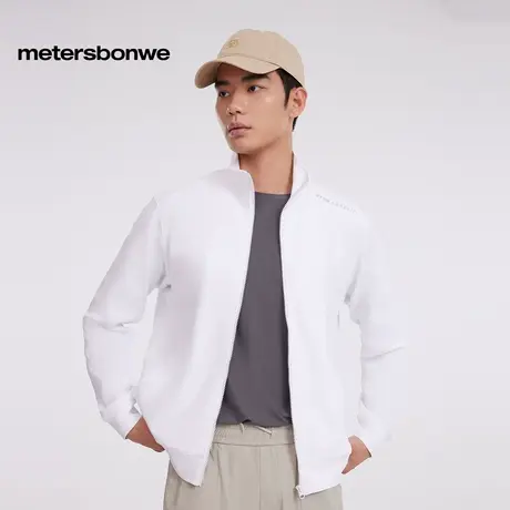 美特斯邦威男2025年春季新款百搭舒适合体户外肌理立领纯色开衫男图片