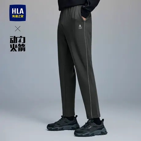HLA/海澜之家动力火箭卫裤25秋新款抽绳系带时尚潮流织带休闲裤男商品大图