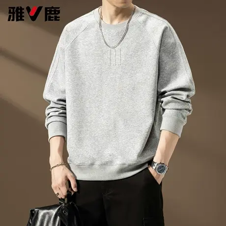 雅鹿圆领长袖卫衣2026春季新款男青年宽松百搭显瘦时尚打底衫上衣商品大图