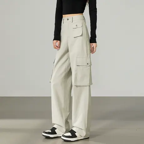 唐狮秋冬女休闲裤直筒工装裤美式复古多口袋休闲百搭裤子工装裤TA商品大图