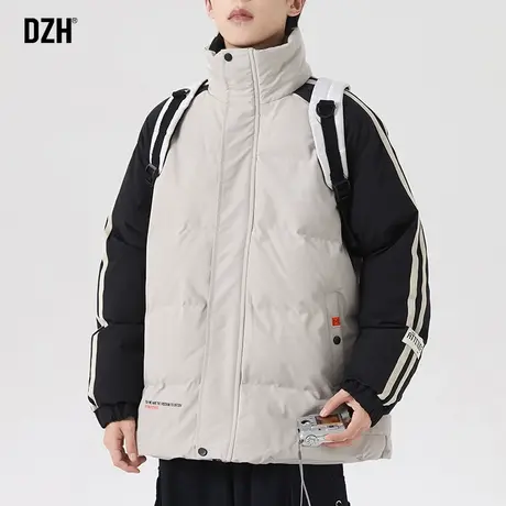 男生撞色防风棉服男冬季加厚潮牌立领棉衣外套潮高级感2023年新款商品大图