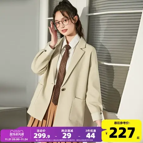 唐狮2023初春外套女休闲韩系chic西装宽松短款百搭时尚学生上衣DY图片