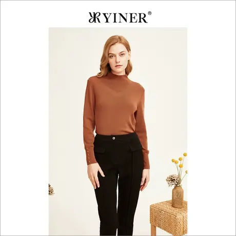 【美丽诺羊毛】YINER音儿线上专选女装冬款半高领针织衫商品大图
