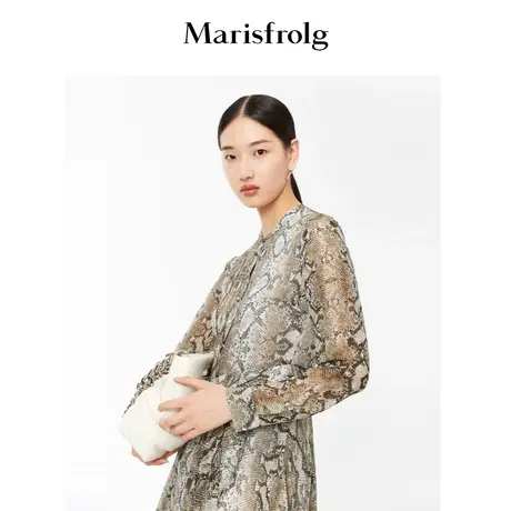 【商场同款】玛丝菲尔女装秋季新款真丝连衣裙A1BW31096图片