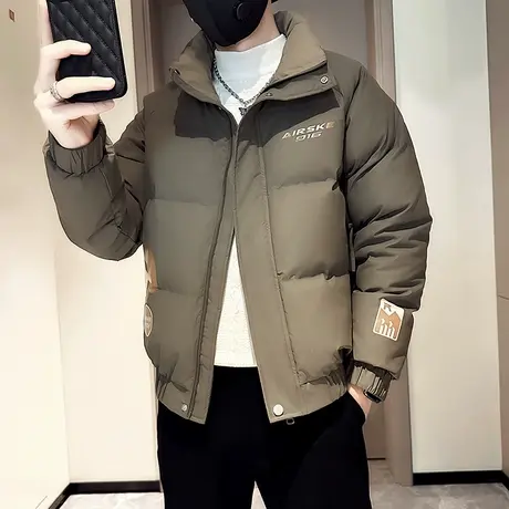高级感棉服外套男冬款ins个性痞帅字母工装棉衣加厚冬装潮牌棉袄商品大图
