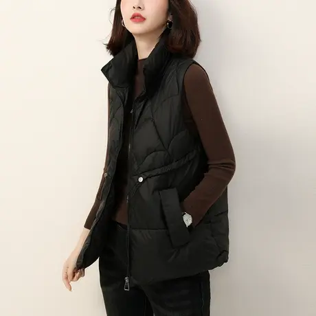 韩潮袭人高级感立领中长款收腰棉马夹女冬季新款马甲外套棉袄图片