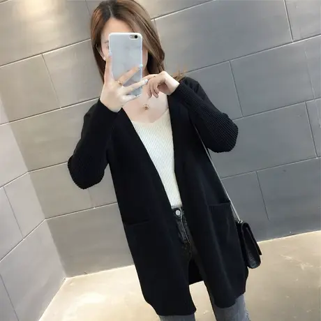 毛衣2024新款女装春秋季春装春款针织开衫宽松外套中长款百搭洋气商品大图