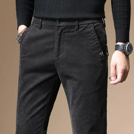 条绒男裤秋冬季灯芯绒裤子2024新款潮男士休闲长裤加厚灯草绒条绒商品大图