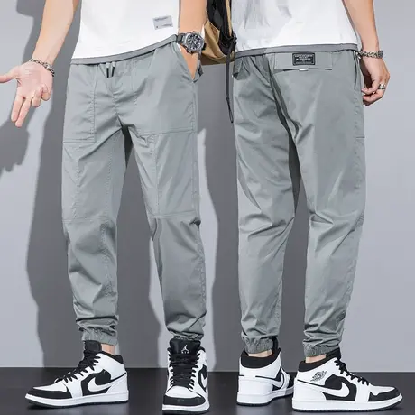 夏季薄款九分哈伦束脚裤子男士宽松2023年新款潮牌高端男装休闲裤商品大图