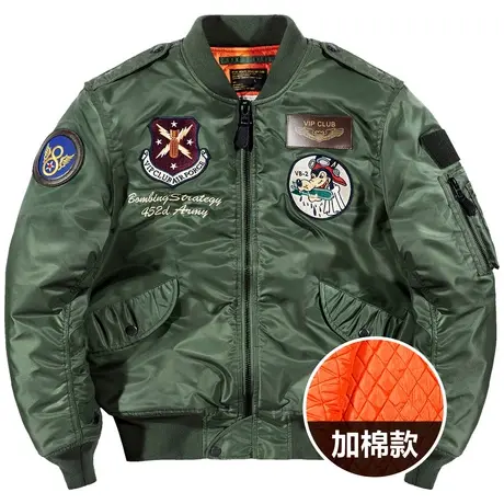 VIP冬装ma1飞行员夹克男加厚保暖棉衣刺绣棒球服大码工装外套潮流商品大图