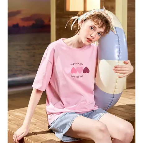 唐狮短袖T恤女2024新款圆领内搭打底衫上衣女设计感小众体恤11.26商品大图