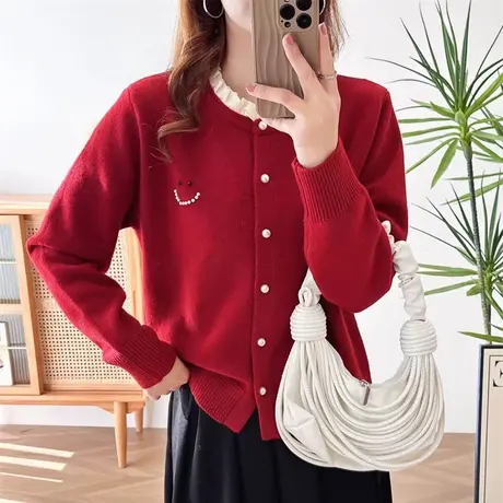 春装女毛衣外套秋冬装2023年新款爆款宽松洋气女上衣针织开衫外穿商品大图