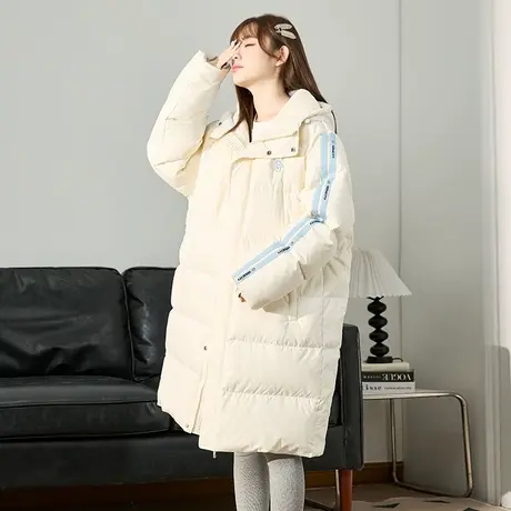唐狮新款羽绒服女款冬季外套长款连帽宽松加厚面包服潮流外套1.15图片