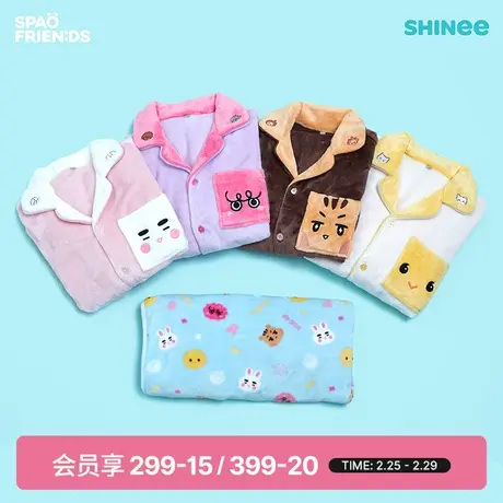 SPAOxSHINee联名2024款男女同款法兰绒睡衣套装家居服SPPPE11U04图片