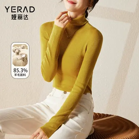 毛衣女秋装2023年新款基础款套头高领打底衫针织衫加厚黑色羊毛衫商品大图