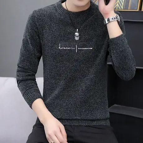 毛衣男士秋冬季新款韩版潮流宽松针织衫个性学生加厚保暖打底线衣商品大图