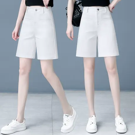 休闲五分西装裤女夏季新款高腰显瘦直筒短裤a字宽松凉感阔腿热裤图片