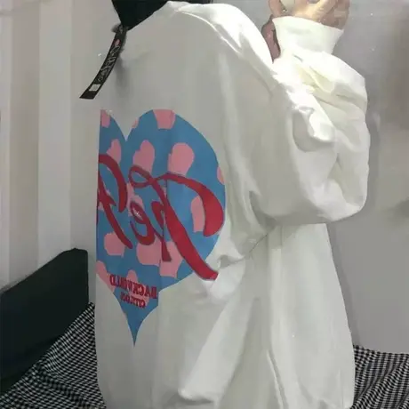 超火卫衣女2021宽松韩版ins上衣设计感小众春秋薄款oversize外套商品大图